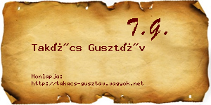 Takács Gusztáv névjegykártya