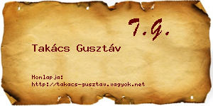 Takács Gusztáv névjegykártya