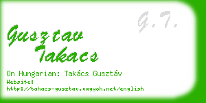 gusztav takacs business card