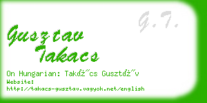 gusztav takacs business card